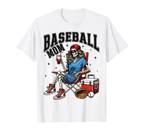 Baseball Mom Skeleton Mama Baseball T-Shirt - Custom Art Print Unisex - T-Shirt, Sweatshirt, Hoodie