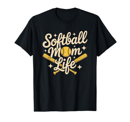 Softball Mom Life Baseball Sports T-Shirt - Casual Everyday Wear Men Women - T-Shirt, Sweatshirt, Hoodie
