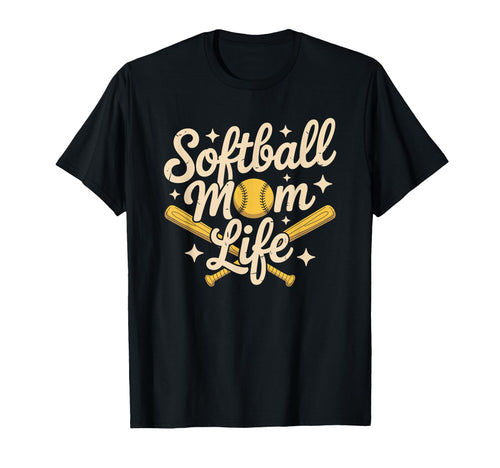 Softball Mom Life Baseball Sports T-Shirt - Casual Everyday Wear Men Women - T-Shirt, Sweatshirt, Hoodie