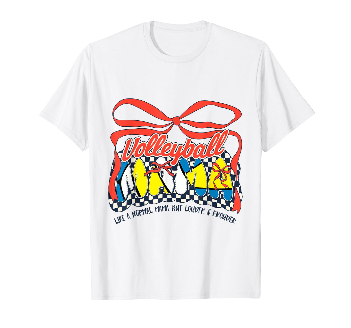Volleyball Mom Game Day Checkered T-Shirt - Unique Graphic for Adults - T-Shirt, Sweatshirt, Hoodie
