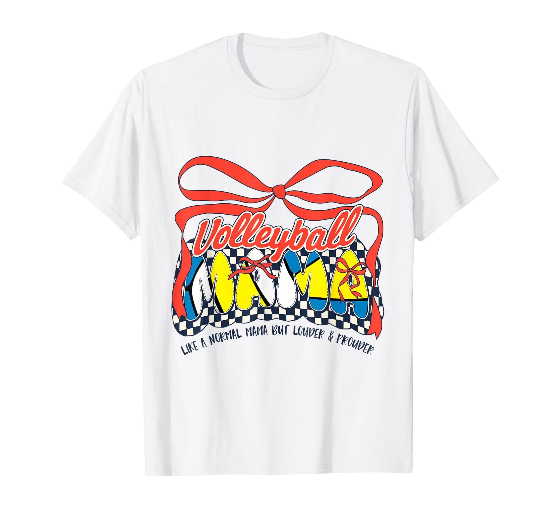 Volleyball Mom Game Day Checkered T-Shirt - Unique Graphic for Adults - T-Shirt, Sweatshirt, Hoodie