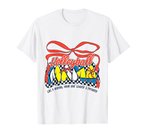 Volleyball Mom Game Day Checkered T-Shirt - Unique Graphic for Adults - T-Shirt, Sweatshirt, Hoodie