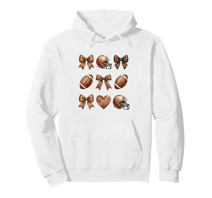 Coquette Football Football Mom Game Day Hoodie - Unique Graphic Men Women - T-Shirt, Sweatshirt, Hoodie
