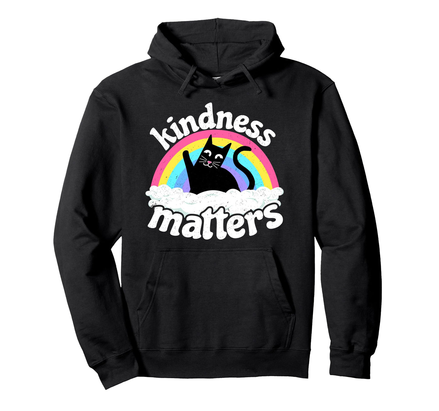 Cat Anti Bullying Rainbow Kindness Matters Hoodie - Unique Graphic Unisex - T-Shirt, Sweatshirt, Hoodie