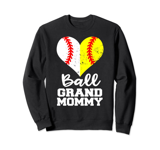 Ball Grandmommy Heart Funny Sweatshirt - Unique Graphic for Adults - T-Shirt, Sweatshirt, Hoodie