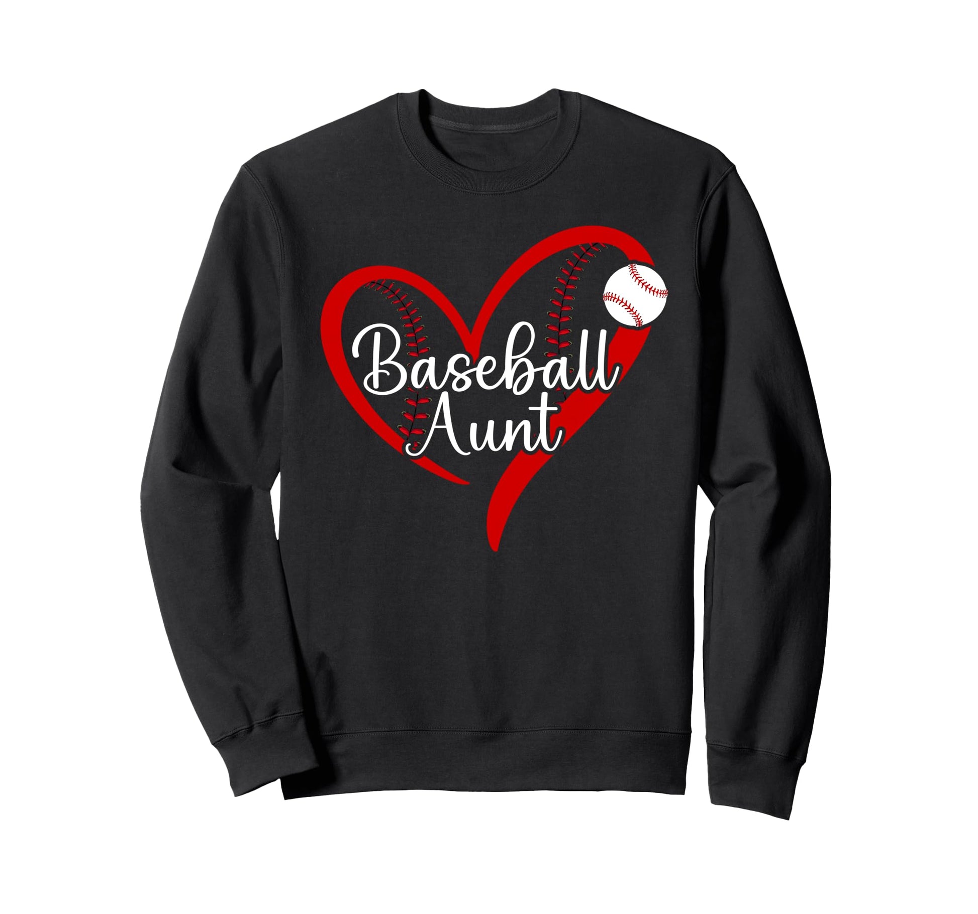 Baseball Aunt Heart Aunt Baseball Sweatshirt - Aesthetic Graphic Men Women - T-Shirt, Sweatshirt, Hoodie