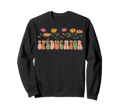 Boho Floral Speducator Gift Wildflower Sweatshirt - Trendy Graphic Unisex - T-Shirt, Sweatshirt, Hoodie