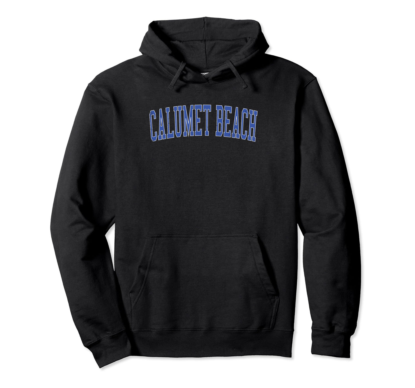 Calumet Beach Distressed Blue Varsity Hoodie - Minimalist Print Unisex - T-Shirt, Sweatshirt, Hoodie