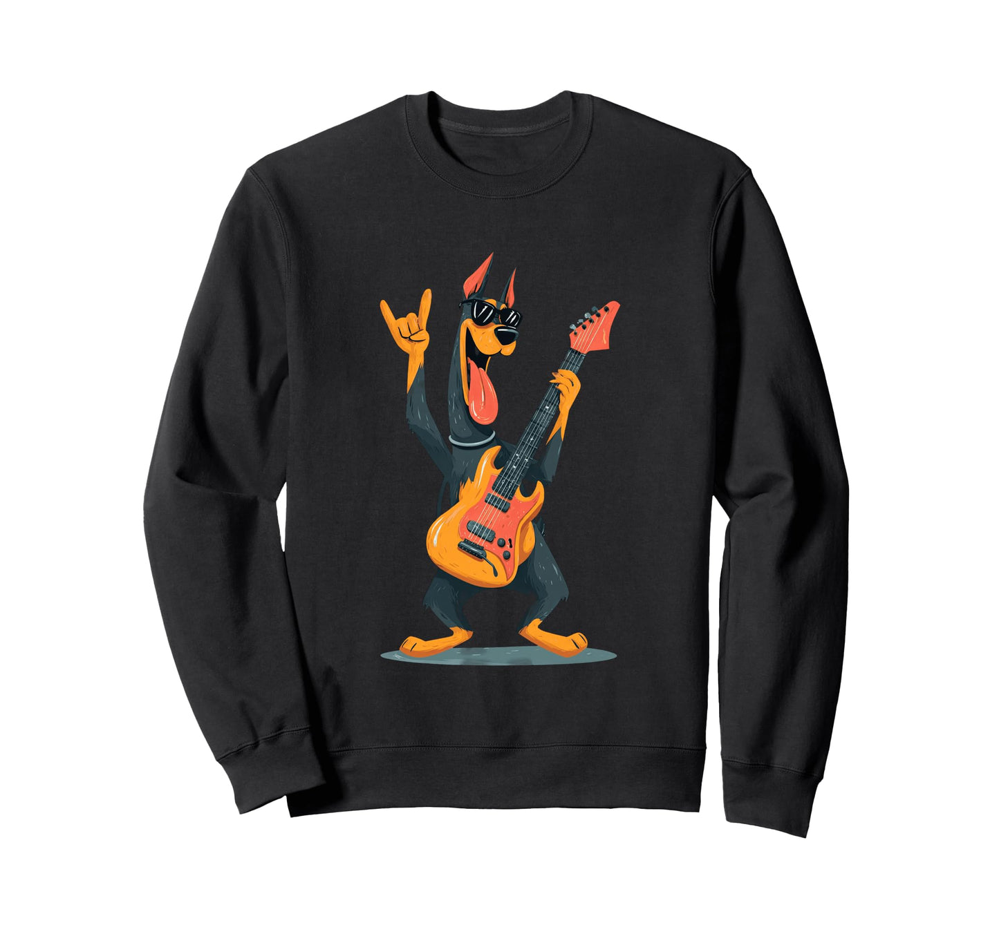 Funny Rock Dog Guitarist Pet Sweatshirt - Casual Everyday Wear Unisex - T-Shirt, Sweatshirt, Hoodie
