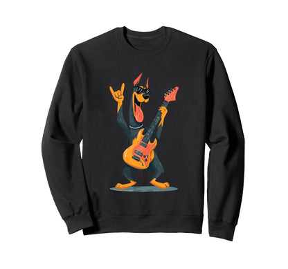 Funny Rock Dog Guitarist Pet Sweatshirt - Casual Everyday Wear Unisex - T-Shirt, Sweatshirt, Hoodie