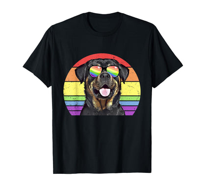 Lgbtq Rottweiler Dog Rainbow Love T-Shirt - Fun Novelty Design for Adults - T-Shirt, Sweatshirt, Hoodie