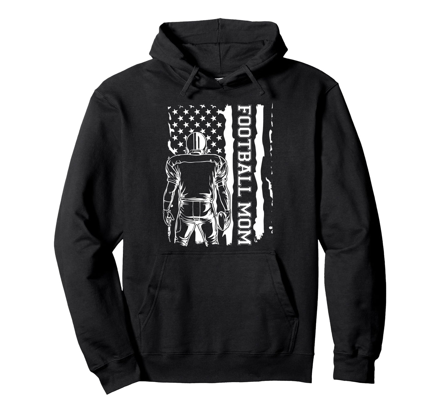 Football Mom Us Flag Hoodie - Minimalist Print Unisex - T-Shirt, Sweatshirt, Hoodie