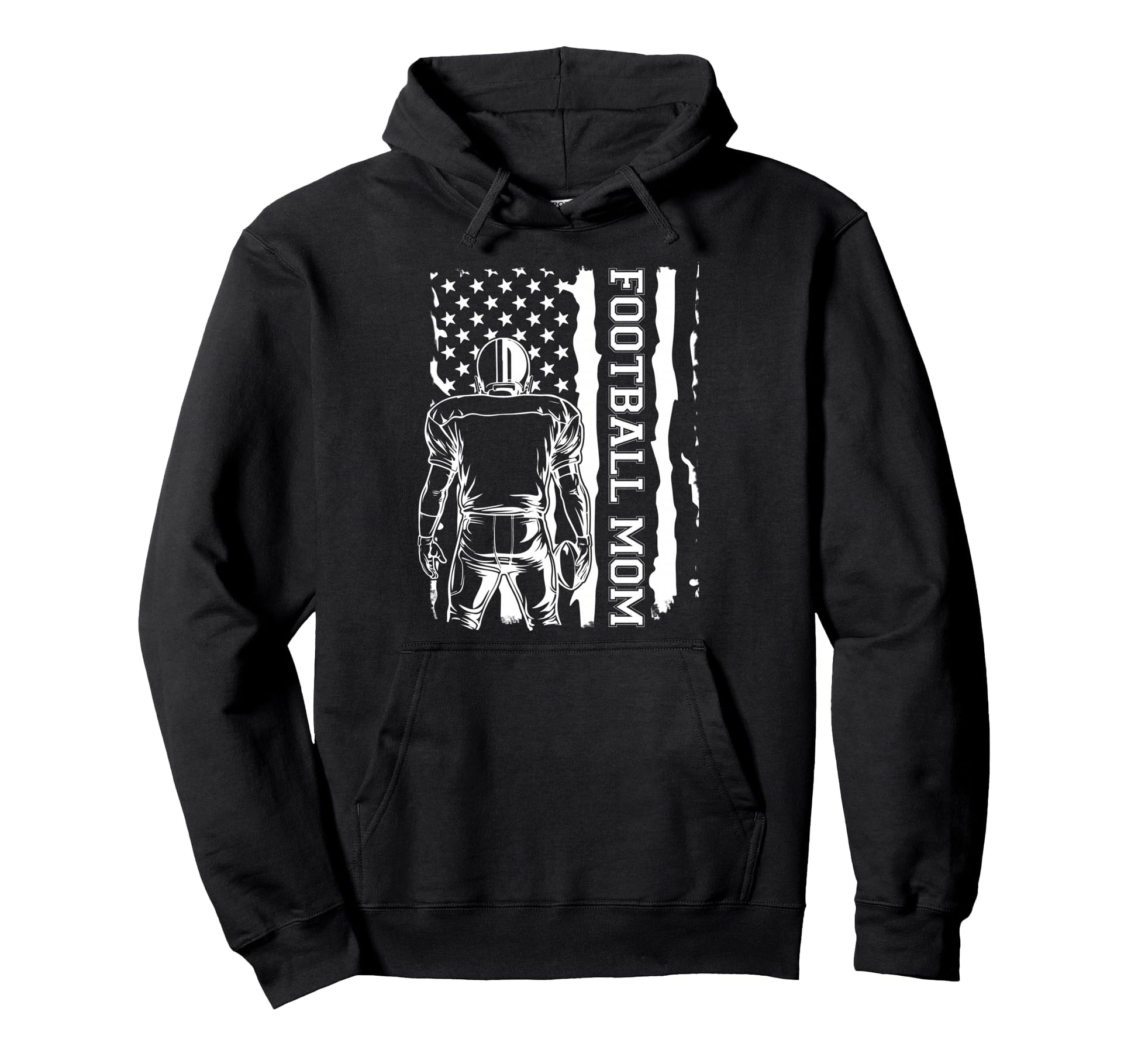Football Mom Us Flag Hoodie - Minimalist Print Unisex - T-Shirt, Sweatshirt, Hoodie
