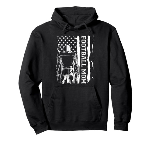 Football Mom Us Flag Hoodie - Minimalist Print Unisex - T-Shirt, Sweatshirt, Hoodie