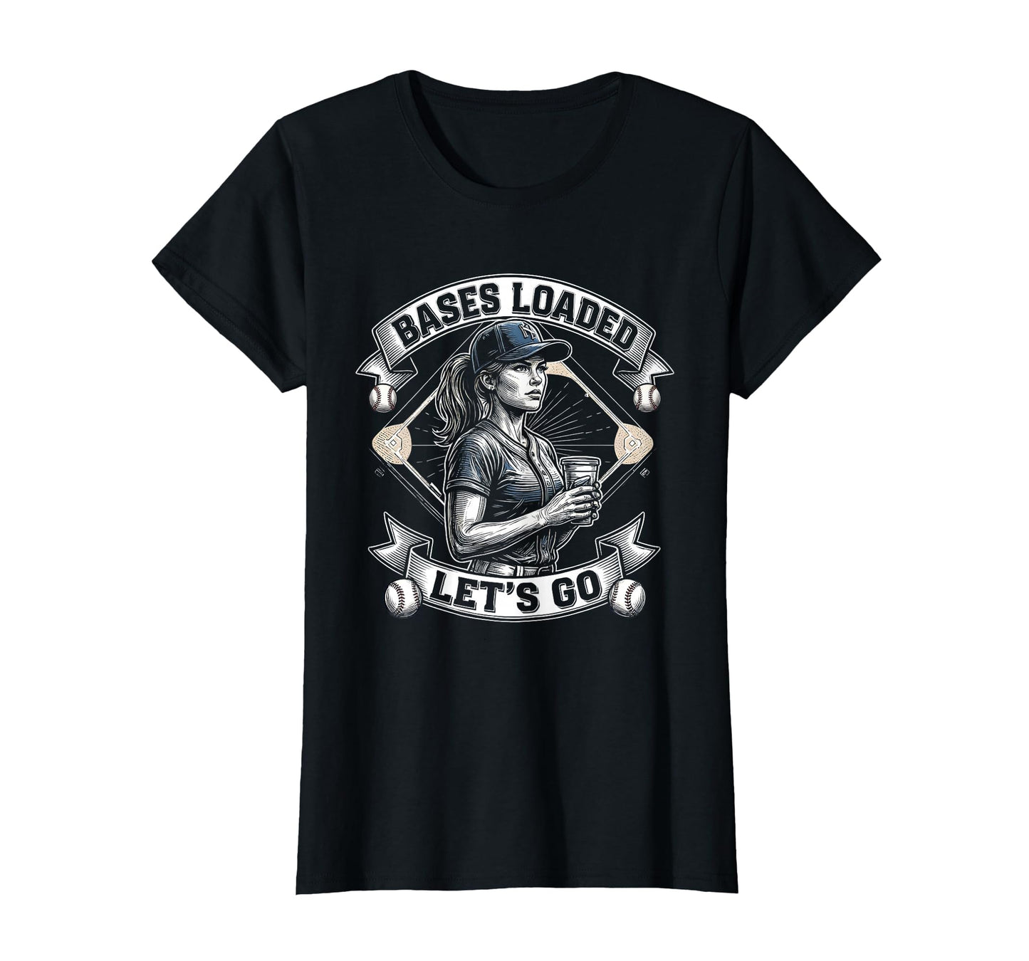 Bases Loaded Lets Go Baseball Mom T-Shirt - Novelty Apparel Men Women - T-Shirt, Sweatshirt, Hoodie