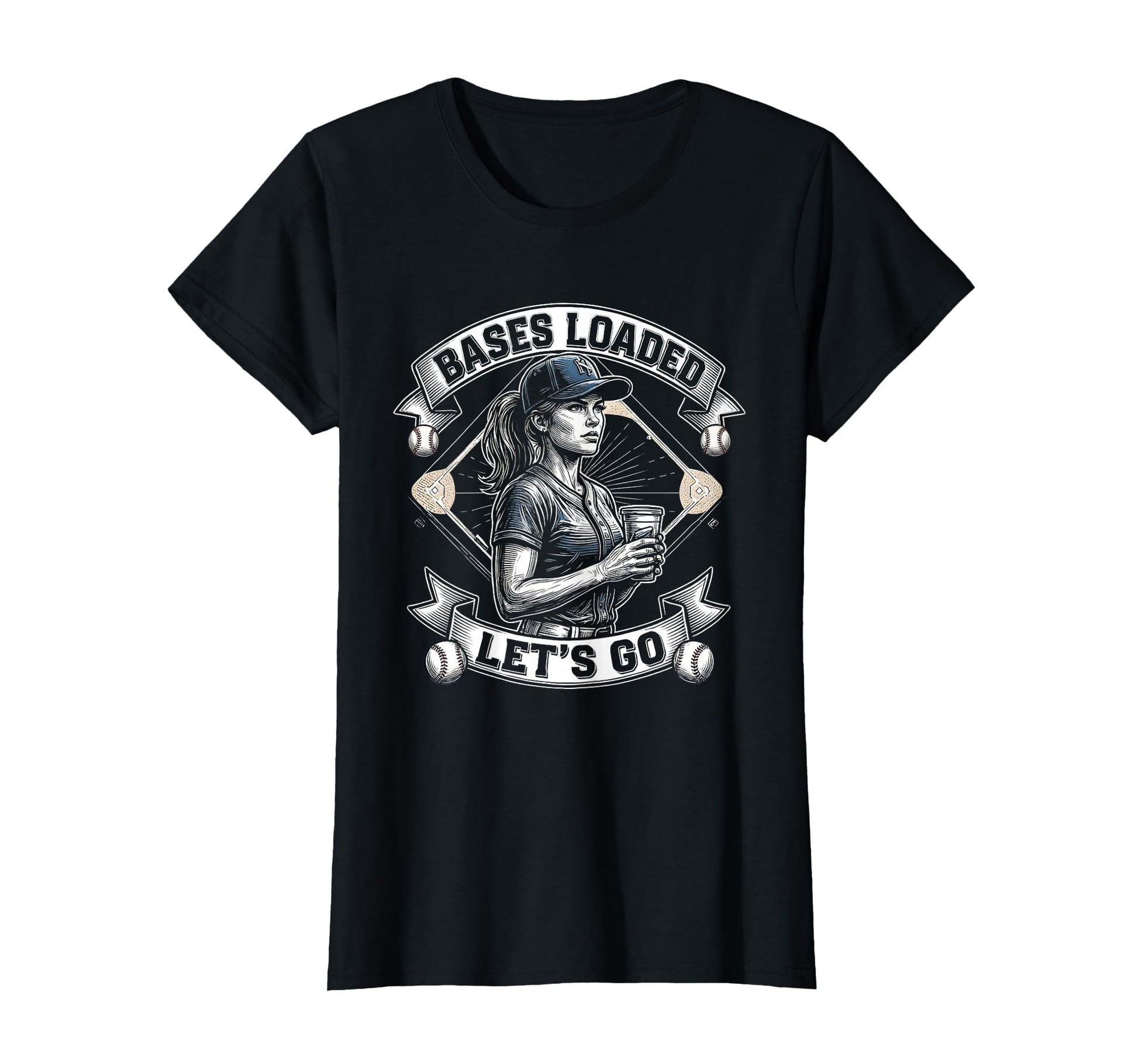Bases Loaded Lets Go Baseball Mom T-Shirt - Novelty Apparel Men Women - T-Shirt, Sweatshirt, Hoodie