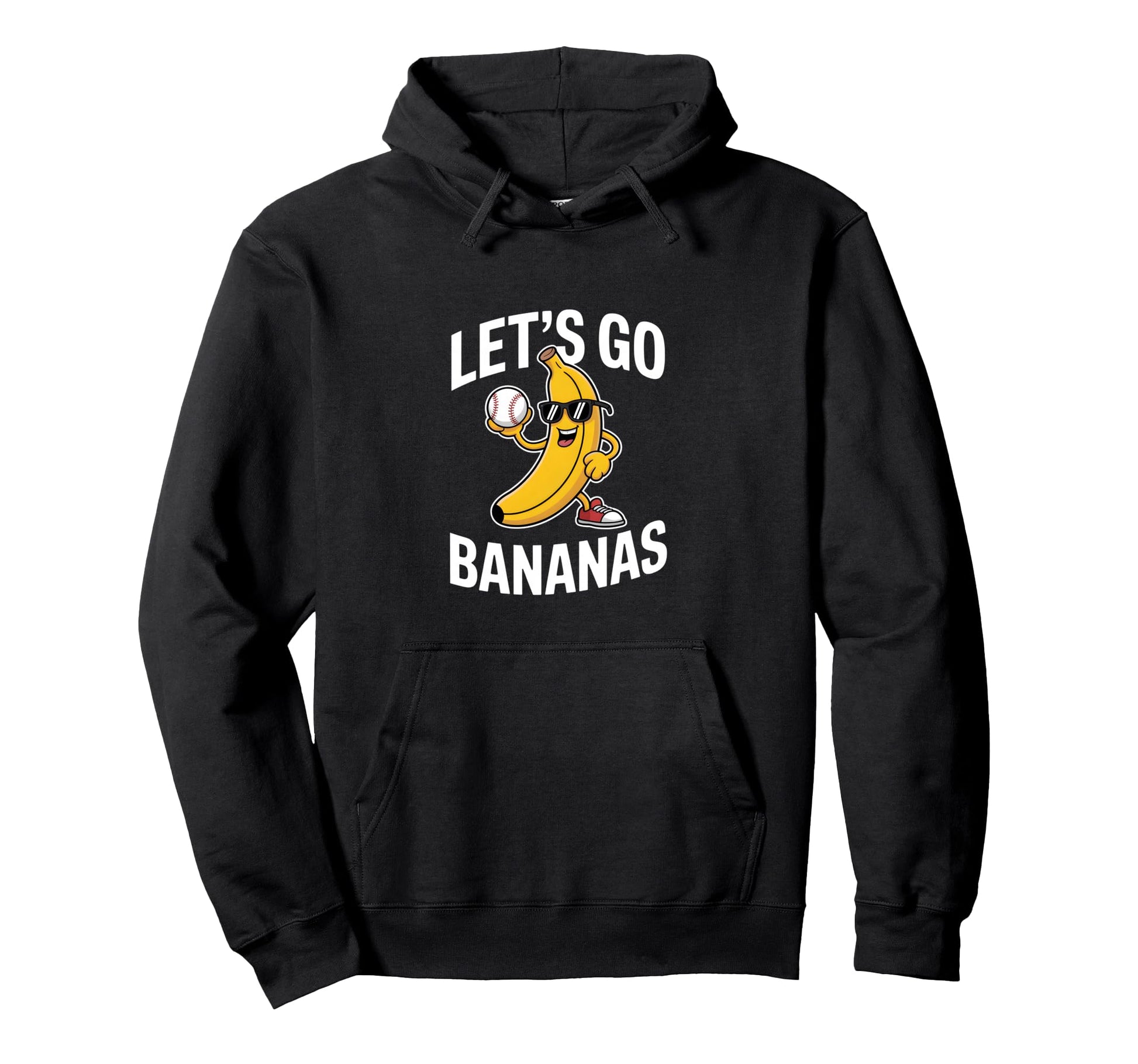 Funny Baseball Banana Lets Go Comical Hoodie - Streetwear Style Unisex - T-Shirt, Sweatshirt, Hoodie