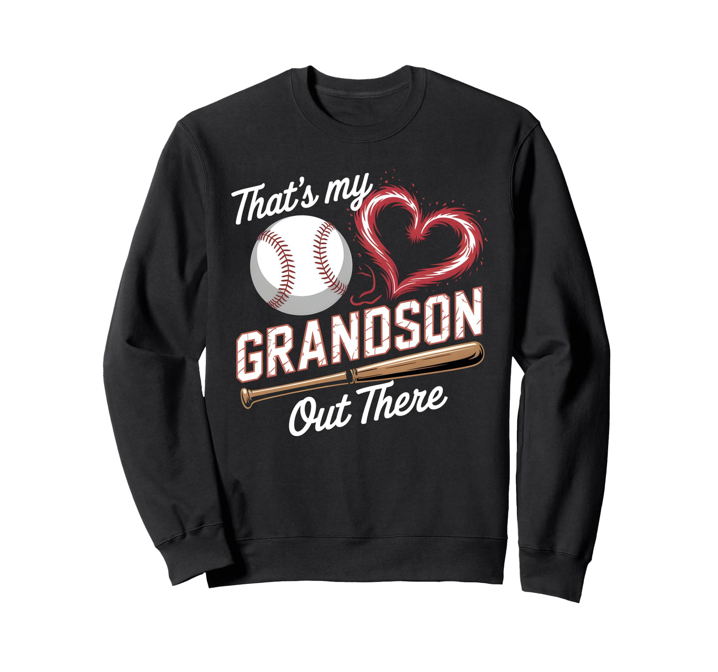 Thats My Grandson Baseball Grandma Sweatshirt - Trendy Graphic for Adults - T-Shirt, Sweatshirt, Hoodie