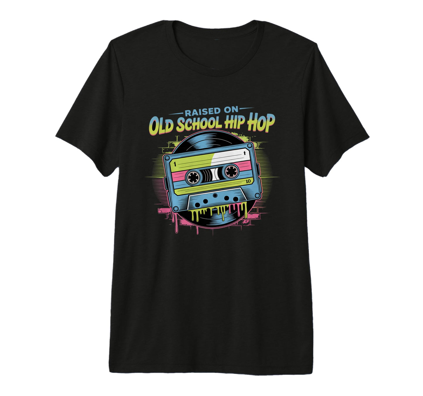 Raised Old School Hip Hop Cassette Vinyl T-Shirt - Trendy Graphic Unisex - T-Shirt, Sweatshirt, Hoodie