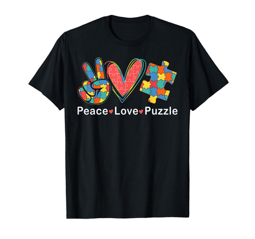 Peace Love Puzzle Funny Tile Based T-Shirt - Unique Graphic Men Women - T-Shirt, Sweatshirt, Hoodie