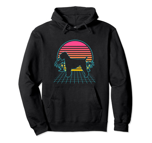 Black Russian Terrier 80S Vaporwave Hoodie - Fun Novelty Design Men Women - T-Shirt, Sweatshirt, Hoodie