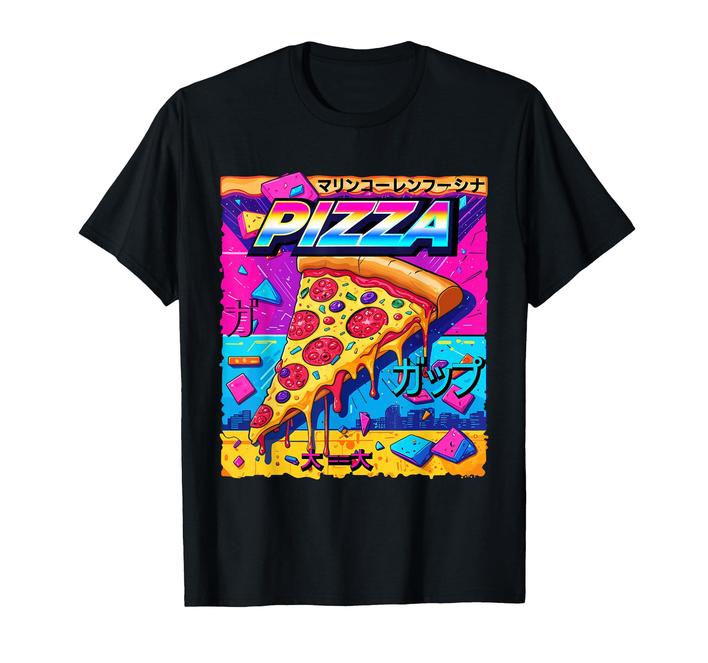 Pizza Japanese Vaporwave Aesthetic T-Shirt - Minimalist Print for Adults - T-Shirt, Sweatshirt, Hoodie