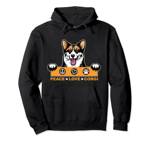 Peace Love Corgi Dog Pet K9 Gift Sweatshirt - Fun Novelty Design Men Women - T-Shirt, Sweatshirt, Hoodie