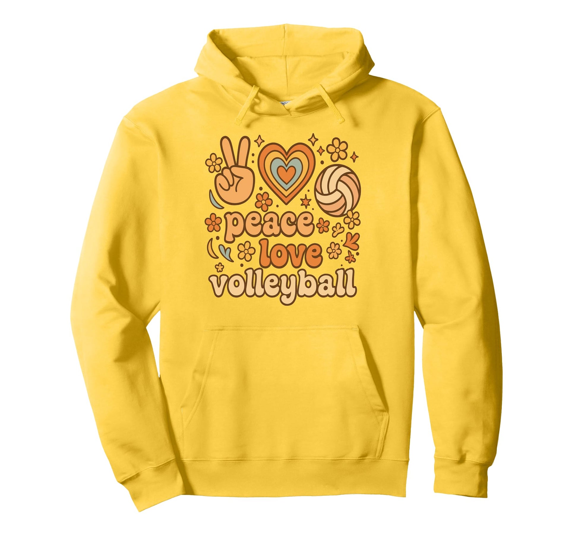 Volleyball Player Peace Love Hoodie - Graphic Print Unisex - T-Shirt, Sweatshirt, Hoodie