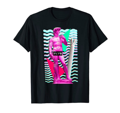 Statue David 80S Aesthetic Vaporwave T-Shirt - Aesthetic Graphic Unisex - T-Shirt, Sweatshirt, Hoodie