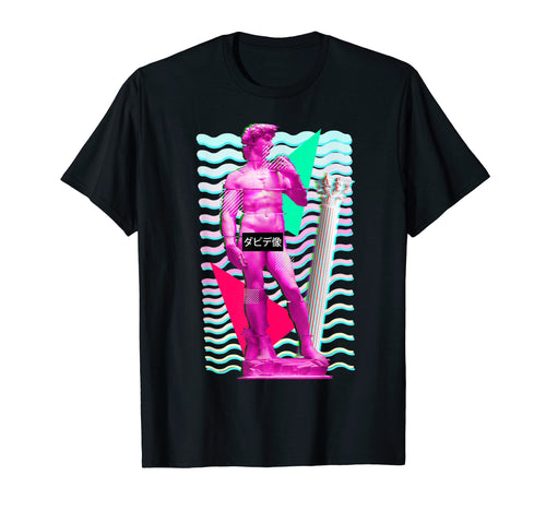 Statue David 80S Aesthetic Vaporwave T-Shirt - Aesthetic Graphic Unisex - T-Shirt, Sweatshirt, Hoodie