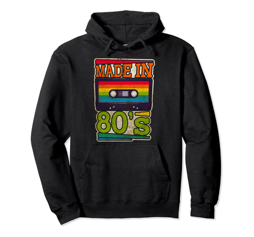 Rainbow Cassette Fun Rainbow 80S Hoodie - Novelty Apparel for Adults - T-Shirt, Sweatshirt, Hoodie