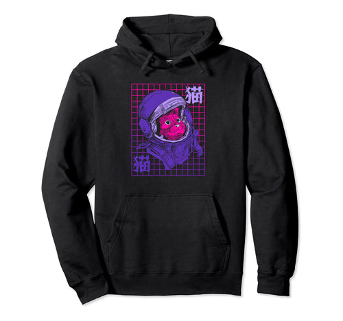 Vaporwave Astronaut Cats Hoodie - Aesthetic Graphic Men Women - T-Shirt, Sweatshirt, Hoodie