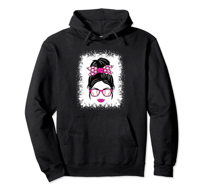 Baseball Lover Messy Bun Baseball Mom Hoodie - Streetwear Style Unisex - T-Shirt, Sweatshirt, Hoodie