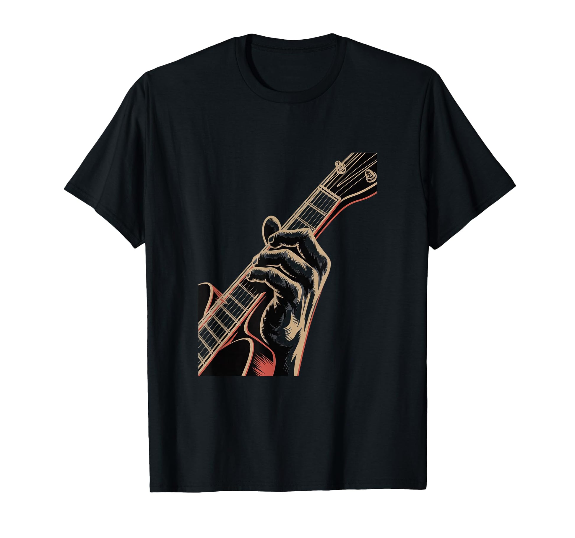 Guitarist Hand Fretboard Electric Rock T-Shirt - Unique Graphic Men Women - T-Shirt, Sweatshirt, Hoodie