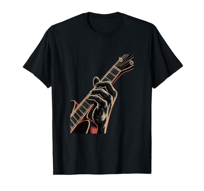 Guitarist Hand Fretboard Electric Rock T-Shirt - Unique Graphic Men Women - T-Shirt, Sweatshirt, Hoodie