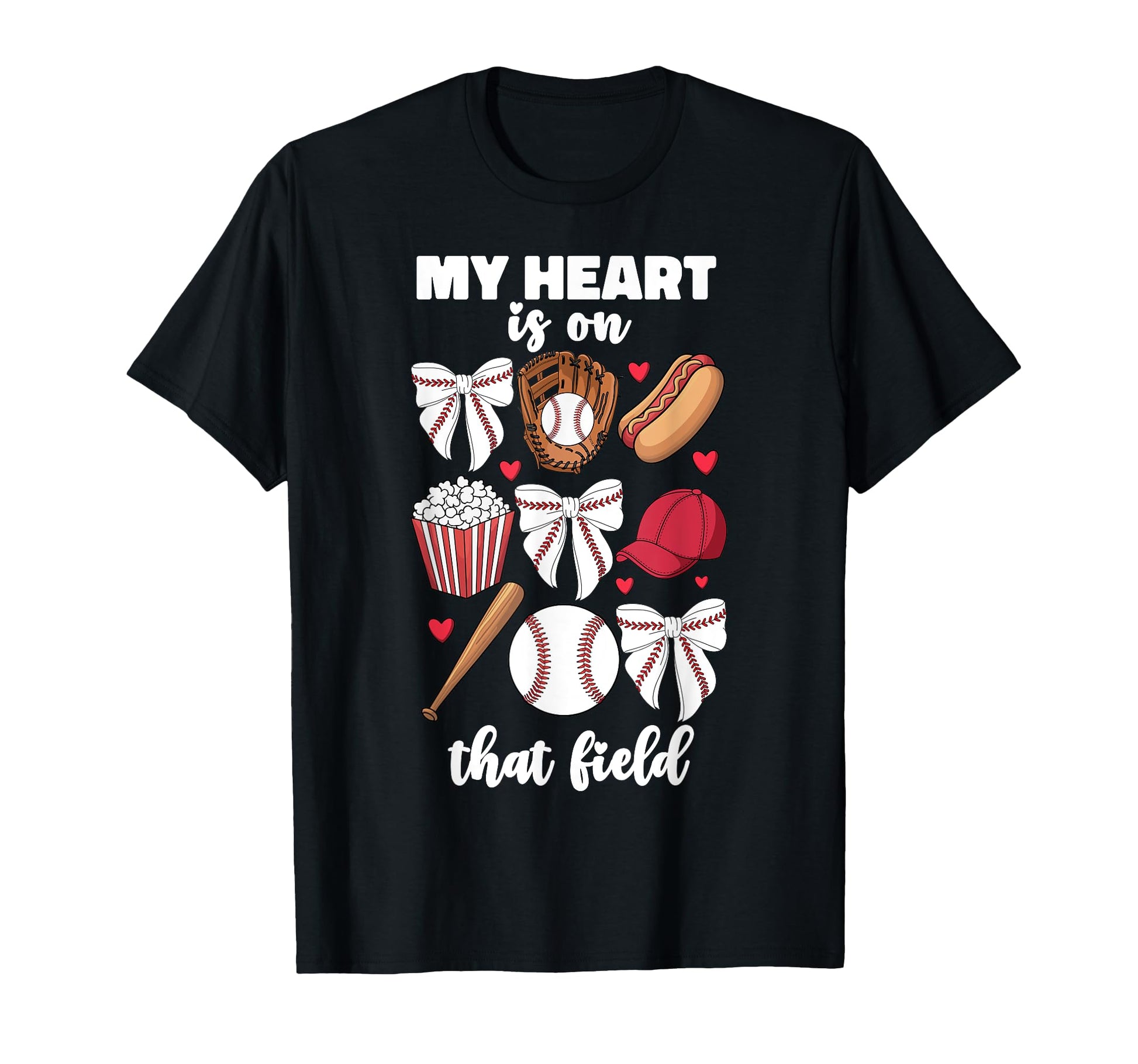 My Heart Is That Field Baseball Mom T-Shirt - Trendy Graphic for Adults - T-Shirt, Sweatshirt, Hoodie