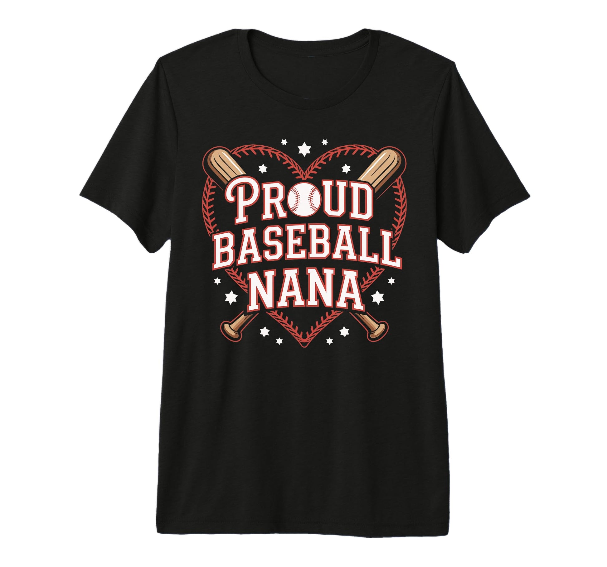Proud Baseball Nana Heart And Star Details T-Shirt - Trendy Graphic Unisex - T-Shirt, Sweatshirt, Hoodie