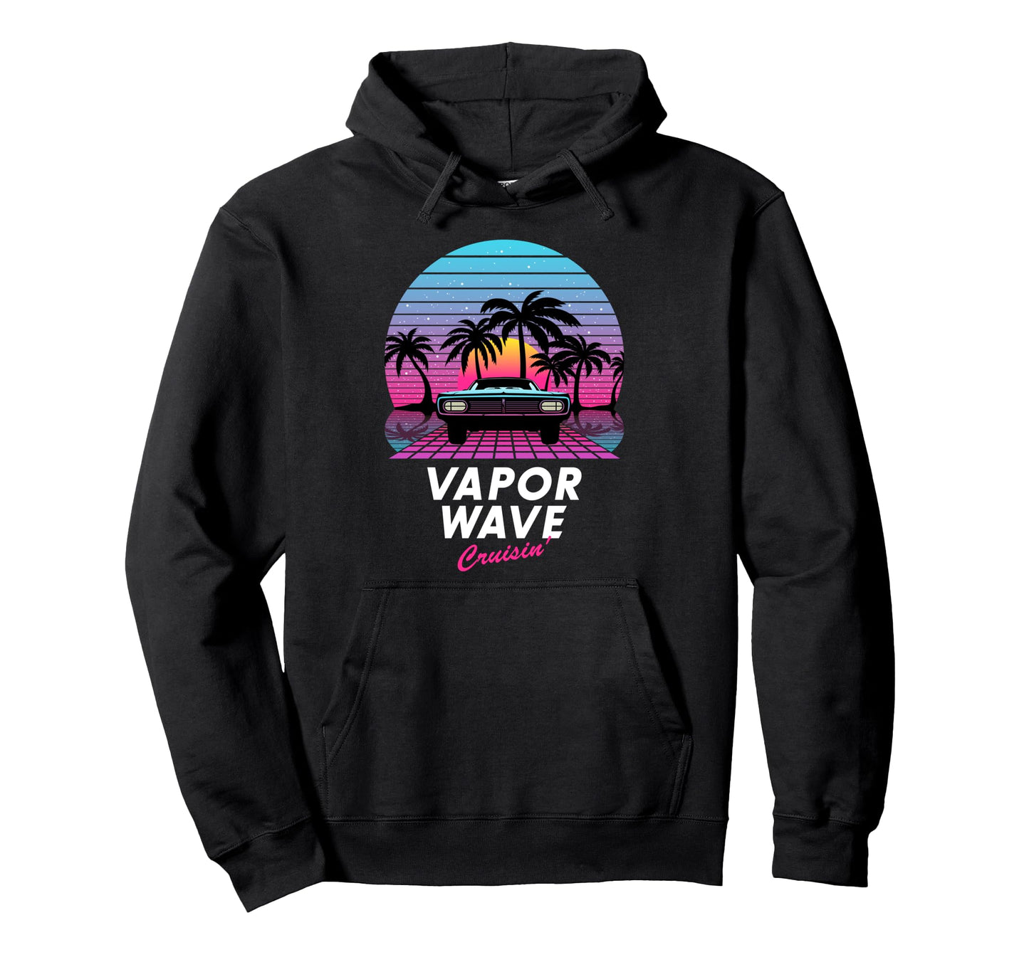 Sunset Vaporwave Cruisin Aesthetic Hoodie - Minimalist Print for Adults - T-Shirt, Sweatshirt, Hoodie