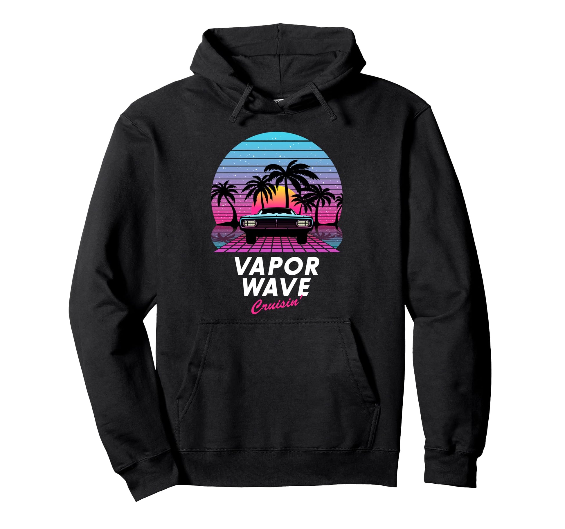 Sunset Vaporwave Cruisin Aesthetic Hoodie - Minimalist Print for Adults - T-Shirt, Sweatshirt, Hoodie
