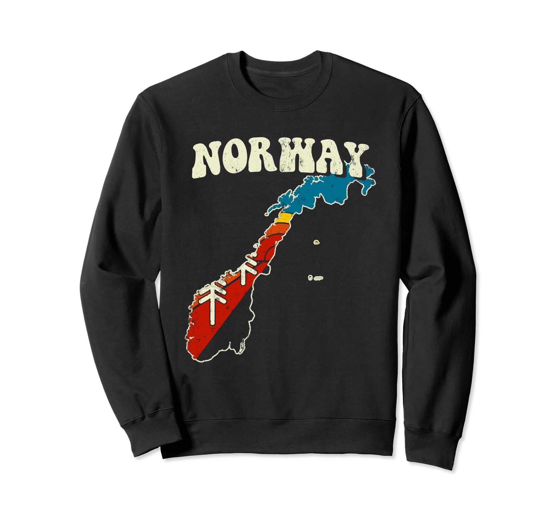 Norway Norwegian Country Rainbow 70S Sweatshirt - Trendy Graphic Men Women - T-Shirt, Sweatshirt, Hoodie