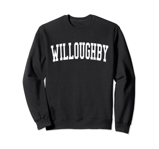 Willoughby Oh Distressed White Sweatshirt - Unique Graphic Men Women - T-Shirt, Sweatshirt, Hoodie