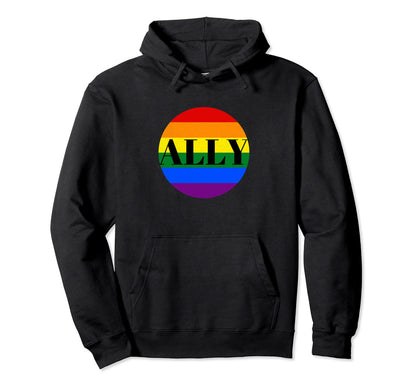 Ally Rainbow Proud Transgender Gay Hoodie - Minimalist Print Unisex - T-Shirt, Sweatshirt, Hoodie