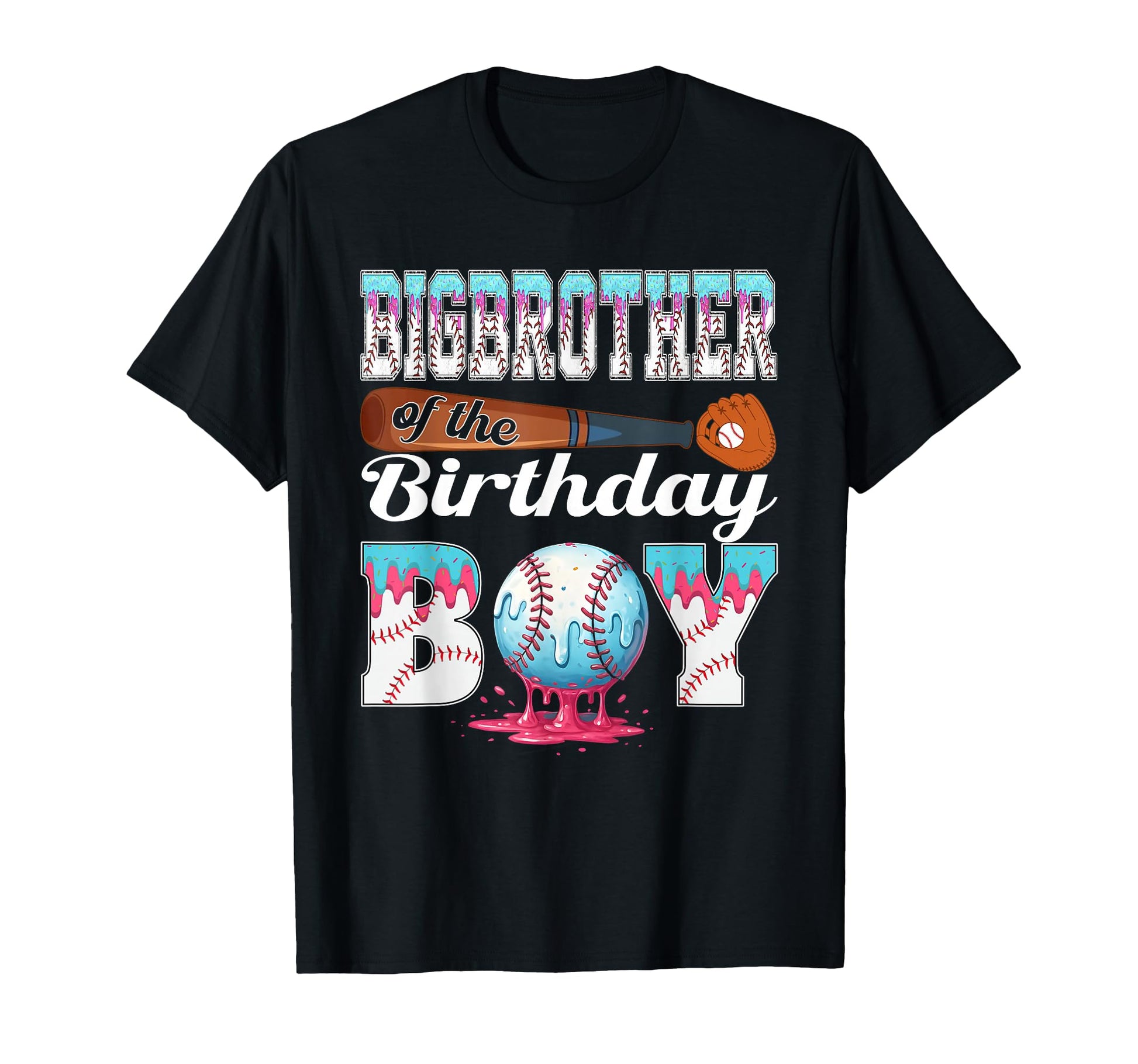 Baseball Ice Cream Drip Big Brother T-Shirt - Custom Art Print Men Women - T-Shirt, Sweatshirt, Hoodie