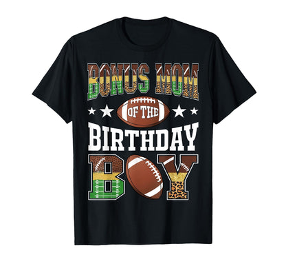 Bonus Mom Birthday Football T-Shirt - Casual Everyday Wear for Adults - T-Shirt, Sweatshirt, Hoodie