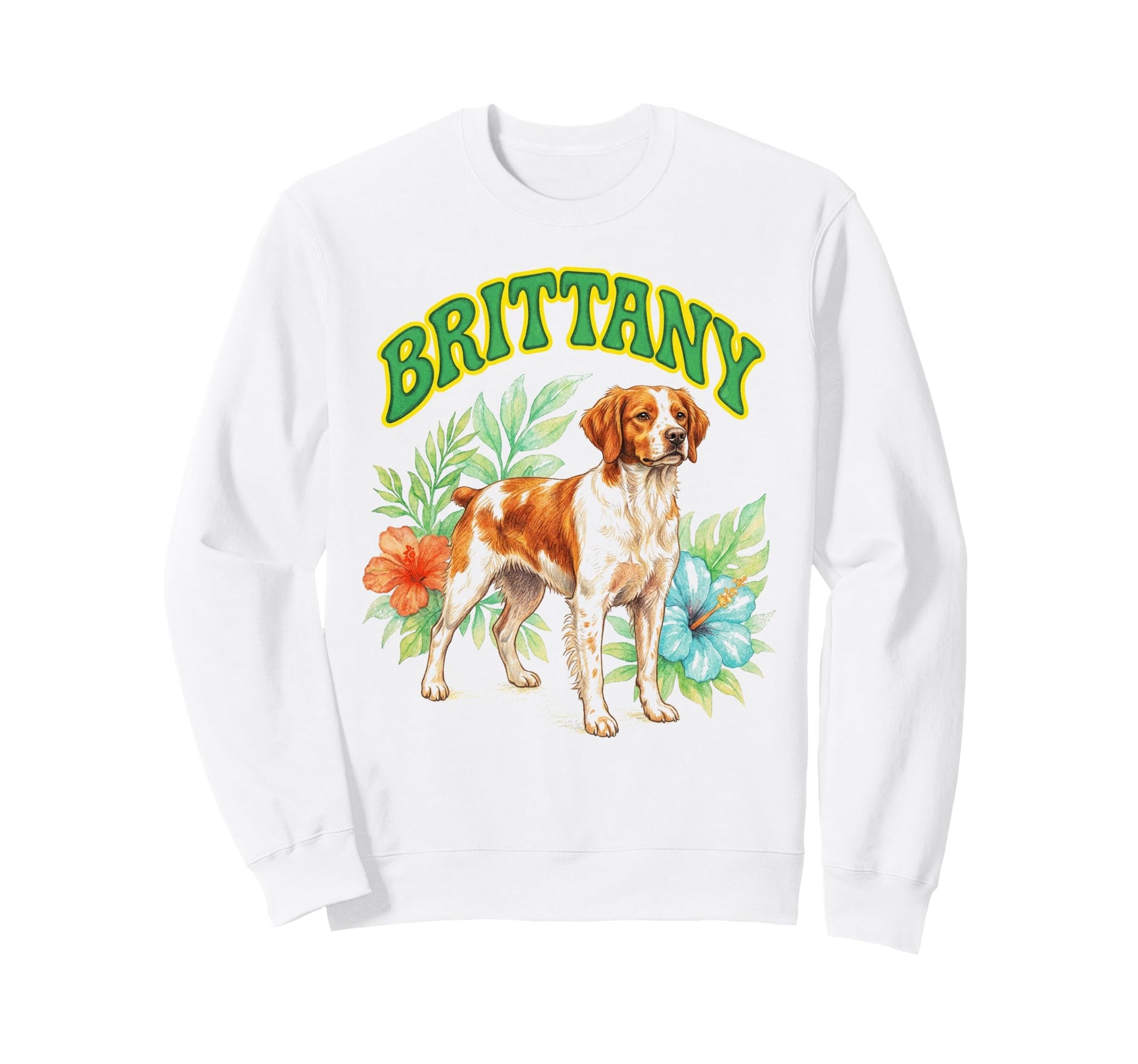 Brittany Groovy Floral Watercolor Sweatshirt - Novelty Apparel Men Women - T-Shirt, Sweatshirt, Hoodie