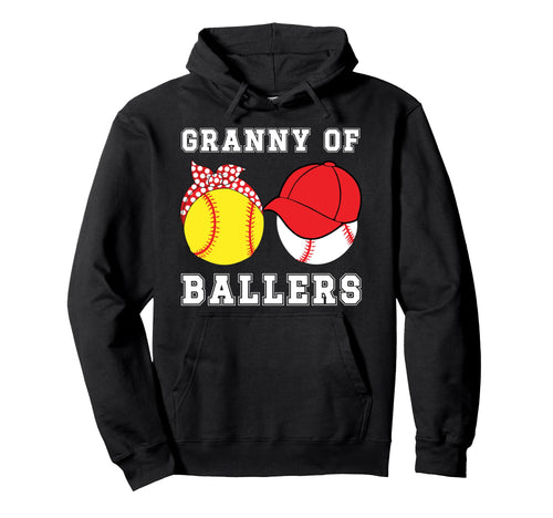 Granny Ballers Baseball Softball Granny Hoodie - Trendy Graphic Unisex - T-Shirt, Sweatshirt, Hoodie
