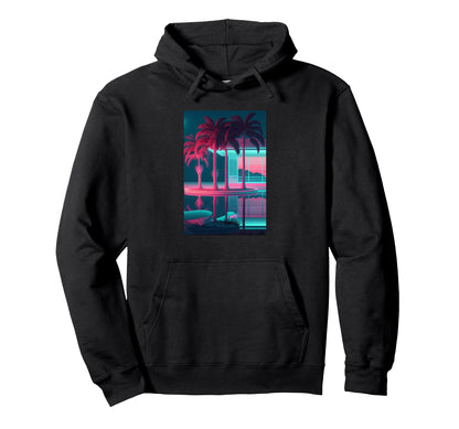 Vaporwave Aesthetic Trippy Tropical Hoodie - Minimalist Print Men Women - T-Shirt, Sweatshirt, Hoodie