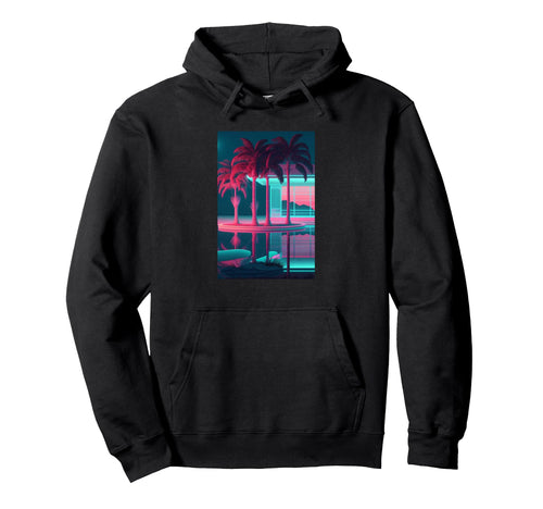 Vaporwave Aesthetic Trippy Tropical Hoodie - Minimalist Print Men Women - T-Shirt, Sweatshirt, Hoodie