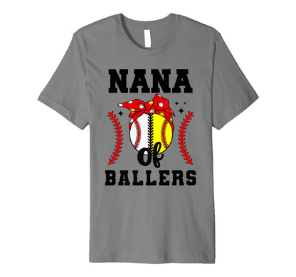 Nana Ballers Baseball Softball Nana T-Shirt - Minimalist Print Men Women - T-Shirt, Sweatshirt, Hoodie