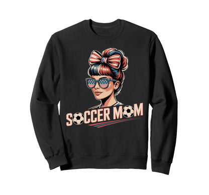 Patriotic Soccer Mom American Flag Sweatshirt - Novelty Apparel Men Women - T-Shirt, Sweatshirt, Hoodie